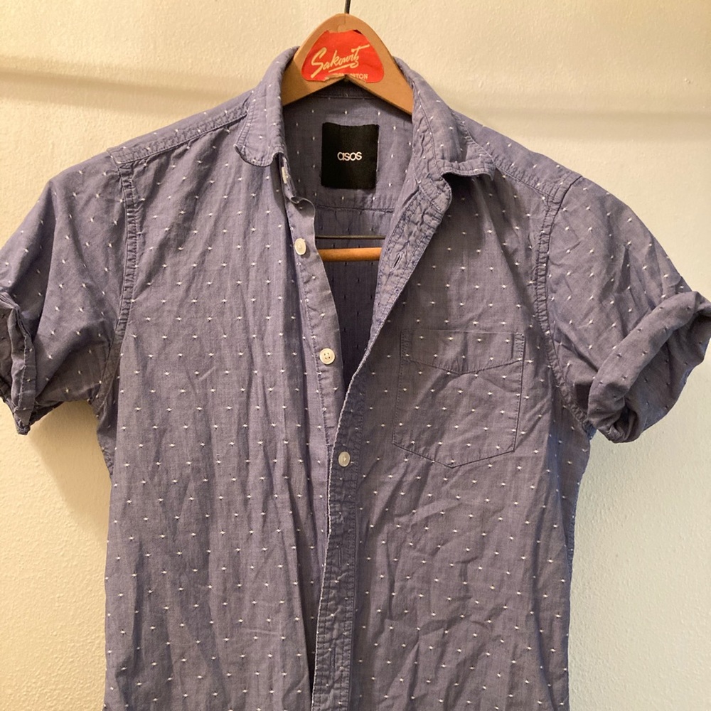 ASOS Blue Chambray shirt sleeve XS